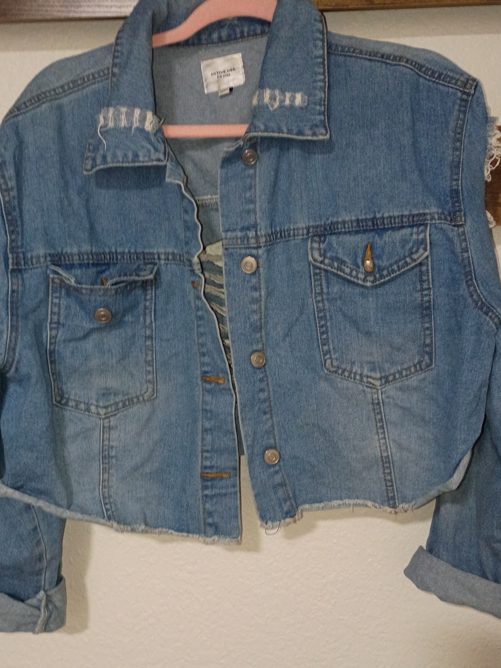 Active USA Light Blue Denim Cropped Jacket